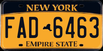 NY license plate FAD6463