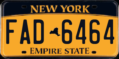 NY license plate FAD6464