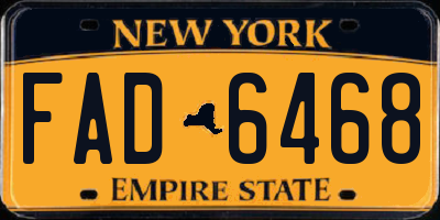 NY license plate FAD6468