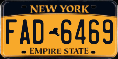 NY license plate FAD6469