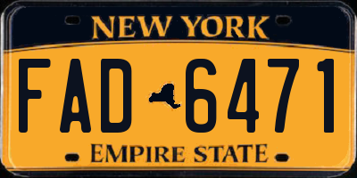 NY license plate FAD6471