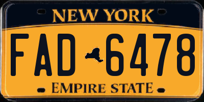 NY license plate FAD6478