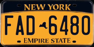 NY license plate FAD6480