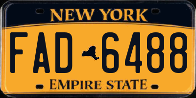 NY license plate FAD6488