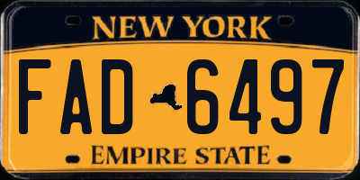 NY license plate FAD6497