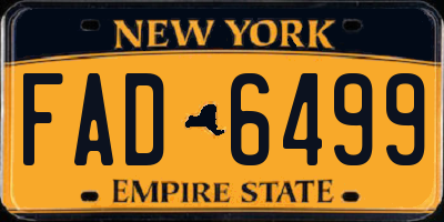 NY license plate FAD6499