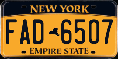 NY license plate FAD6507