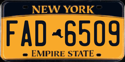 NY license plate FAD6509