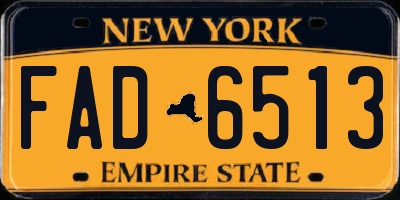 NY license plate FAD6513