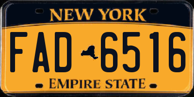 NY license plate FAD6516