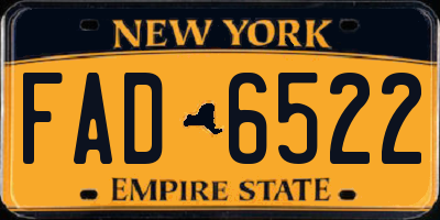 NY license plate FAD6522