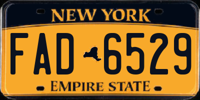 NY license plate FAD6529