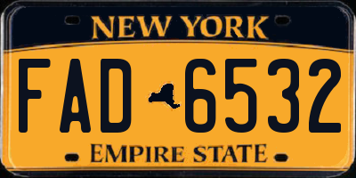 NY license plate FAD6532