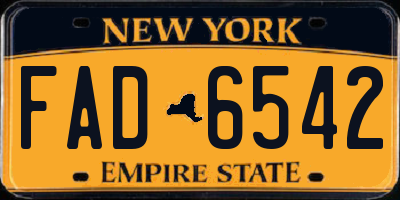 NY license plate FAD6542