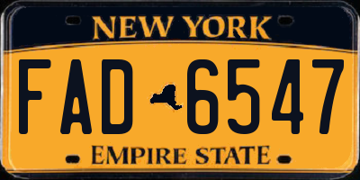 NY license plate FAD6547