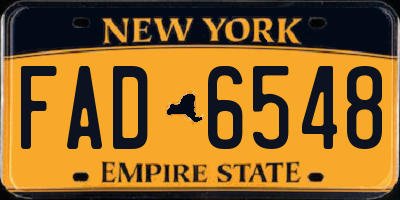 NY license plate FAD6548