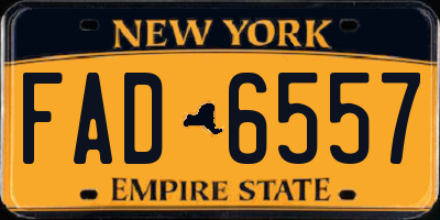 NY license plate FAD6557