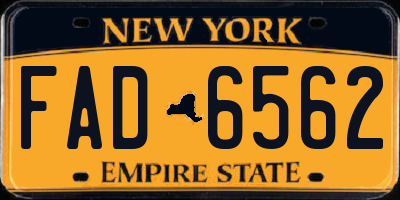 NY license plate FAD6562