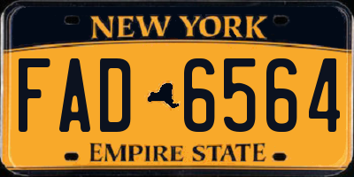 NY license plate FAD6564