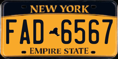 NY license plate FAD6567