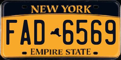 NY license plate FAD6569