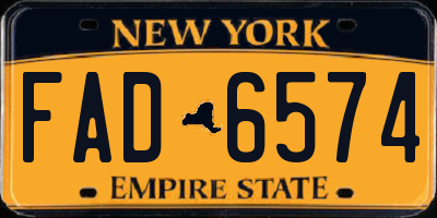 NY license plate FAD6574