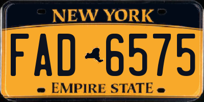 NY license plate FAD6575