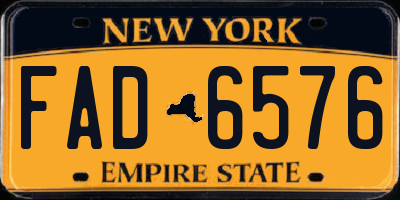 NY license plate FAD6576