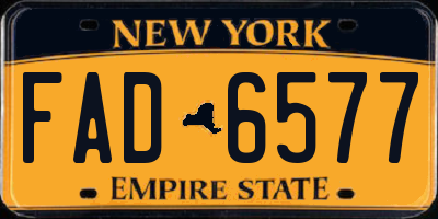 NY license plate FAD6577