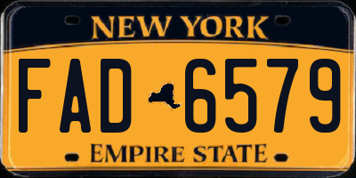 NY license plate FAD6579