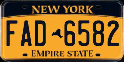 NY license plate FAD6582