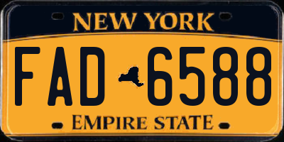 NY license plate FAD6588