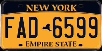 NY license plate FAD6599