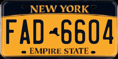 NY license plate FAD6604