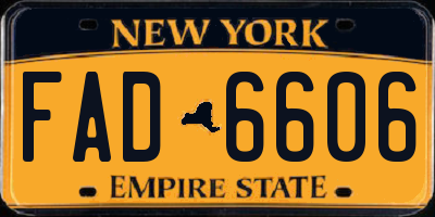 NY license plate FAD6606