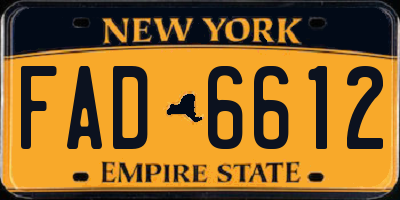 NY license plate FAD6612