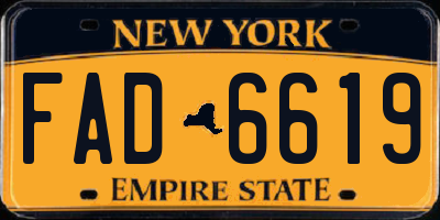 NY license plate FAD6619