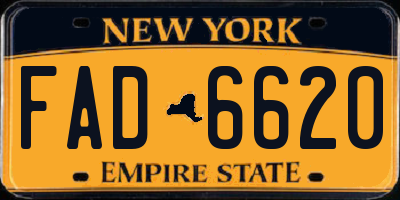 NY license plate FAD6620