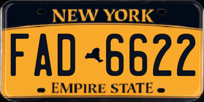 NY license plate FAD6622