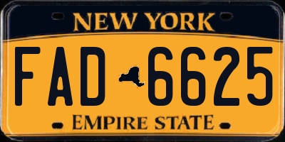 NY license plate FAD6625
