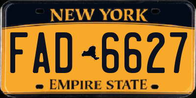 NY license plate FAD6627