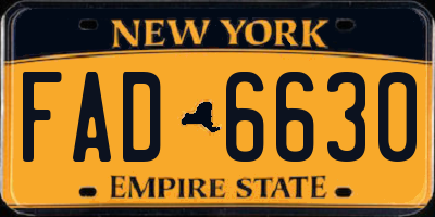 NY license plate FAD6630