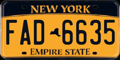 NY license plate FAD6635