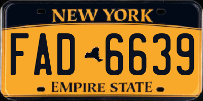 NY license plate FAD6639