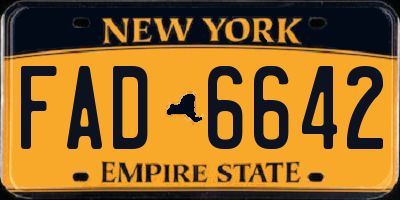 NY license plate FAD6642