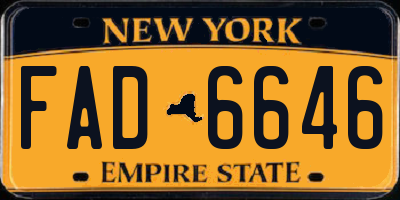 NY license plate FAD6646