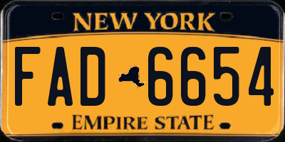 NY license plate FAD6654