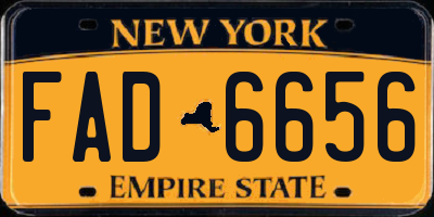 NY license plate FAD6656