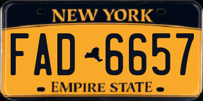 NY license plate FAD6657