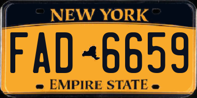 NY license plate FAD6659